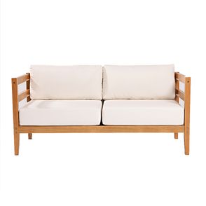 Sofa Cannes 02 Lugares Ripado Acquablock Cru Verniz Mel - 72210