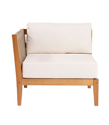 Sofa Modulo Canto Direito Cannes Cor Cru Base Mel - 72218