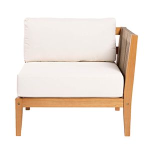 Sofa Modulo Canto Esquerdo Cannes Cor Cru Base Mel - 72219