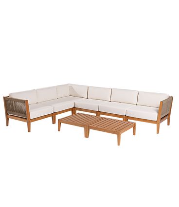 Conj. Sofa de Canto Cru Corda + Mesa Centro Cannes Mel - 72236