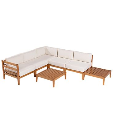 Conj. Sofa de Canto Cru Ripado + Mesa Centro Cannes Mel - 72242