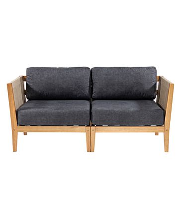 Sofa Cannes 02 Lugares Acquablock Preto Base Verniz Mel - 72334