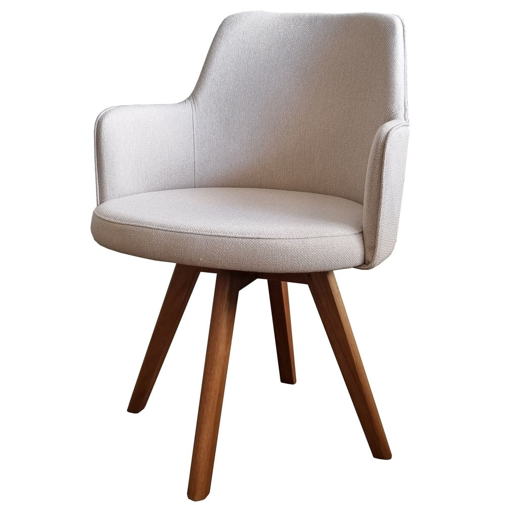 Cadeira-Charlote-Assento-Tecido-Cru-com-Base-Giratoria-em-Madeira-Castanho---72268