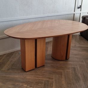 Mesa Jantar Sampa Orgânica Tampo e Base em Madeira cor Castanho 180 cm - 72354