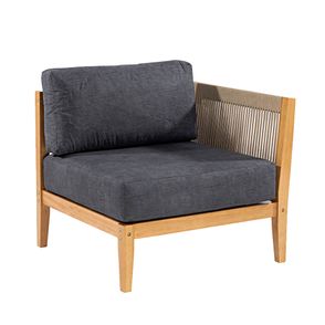 Sofa Modulo Canto Esquerdo Cannes Cor Preto Base Mel - 72384