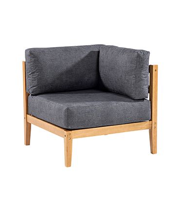 Sofa Modulo Canto Cannes Cor Preto Base Mel - 72386