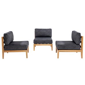 Sofa 03 Lugares Sem Braco Cannes Preto Mel - 72404