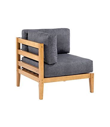 Conj. Sofa de Canto Ripado Preto + Mesa Centro Cannes Mel - 72444