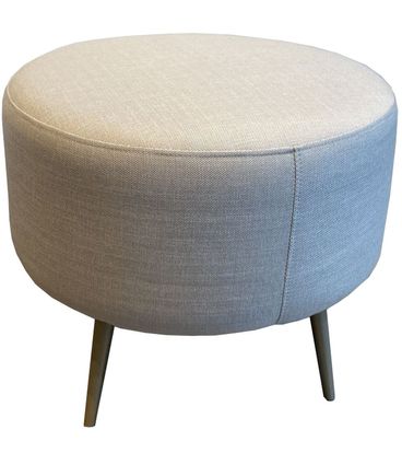 Puff Florença em Linho Bege com Pé Palito Aço 55 cm - 72337