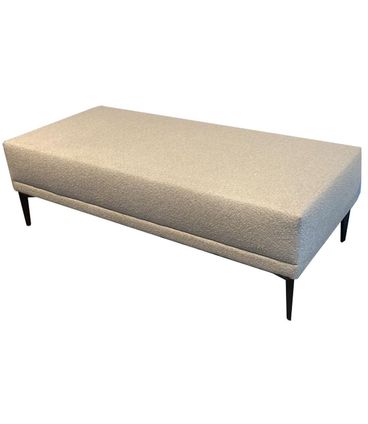 Recamier Banco Live Tecido Boucle Cinza com Base Aço Preto 140 cm - 72345