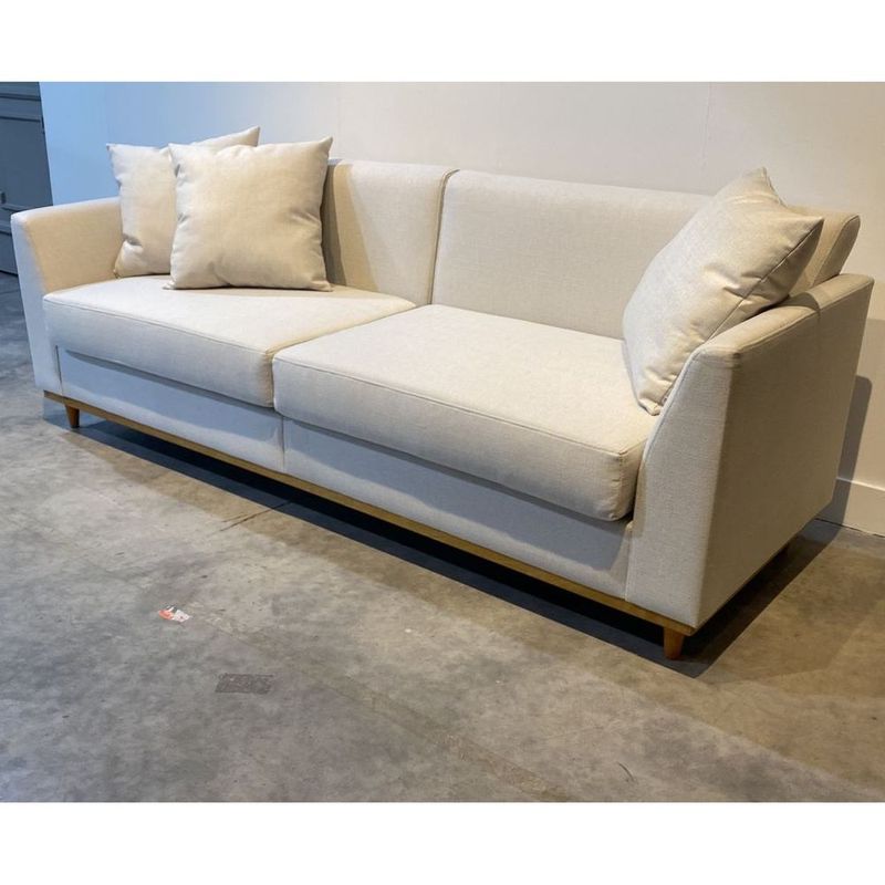 SofaAsti3LugaresTecidoLinhoBegecomPesMadeira210cm72341