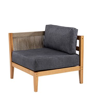 Conj. Sofa de Canto Preto Corda + Mesa Centro Cannes Mel - 72454