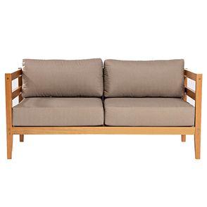 Sofa Cannes 02 Lugares Ripado Acquablock Fendi Verniz Mel - 72466