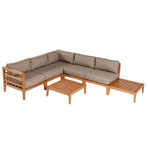 Conj. Sofa de Canto Ripado Fendi + Mesa Centro Cannes Mel - 72483