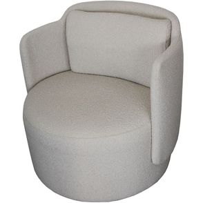 Poltrona Florença Estofada Tecido cor Cru com Base Giratoria - 72298