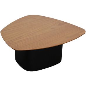 Mesa Centro Stone Baixa Tampo Amêndoa Suave com Base Preto Fosco 68 cm - 72361