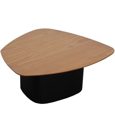 Mesa Centro Stone Baixa Tampo Amêndoa Suave com Base Preto Fosco 68 cm - 72361