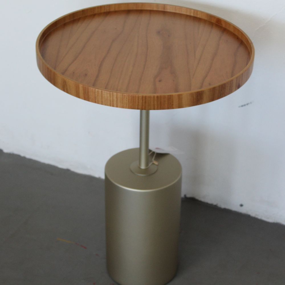 Mesa-Lateral-Cilindro-Mini-Tampo-Bandeja-cor-Amendoa-Suave-Base-Bronze-Light-47-cm---72363