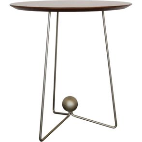 Mesa Lateral Orquidea Alta Tampo Laminado Amendôa Suave Base Bronze Light 54 cm - 72364