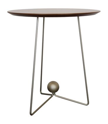 Mesa Lateral Orquidea Alta Tampo Laminado Amendôa Suave Base Bronze Light 54 cm - 72364