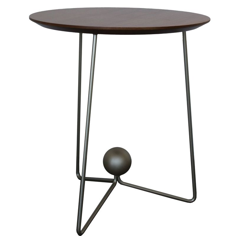 MesaLateralOrquideaBaixaTampoLaminadoAmendoaSuaveBaseBronzeLight45cm72365