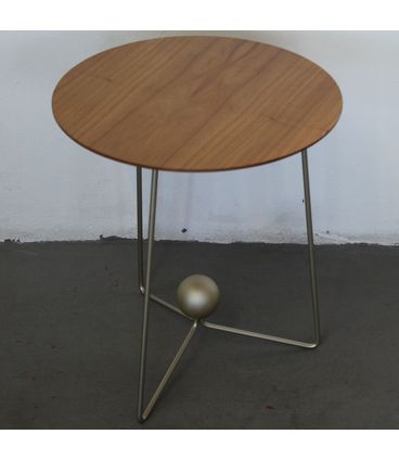 Mesa Lateral Orquidea Baixa Tampo Laminado Amendôa Suave Base Bronze Light 45 cm - 72365