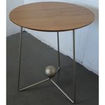 MesaLateralOrquideaBaixaTampoLaminadoAmendoaSuaveBaseBronzeLight45cm72365