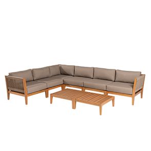 Conj. Sofa de Canto Fendi Corda + Mesa Centro Cannes Mel - 72485