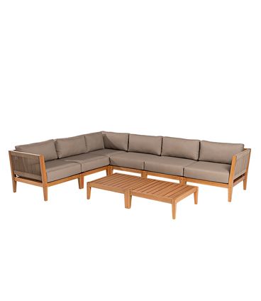 Conj. Sofa de Canto Fendi Corda + Mesa Centro Cannes Mel - 72485