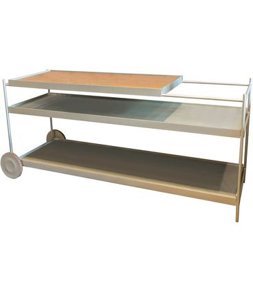 Aparador Carrinho Bar Isabella cor Gold com Recouro Caramelo 170 cm - 68838