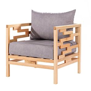 Poltrona Grecia Grafite Base Natural - 72525