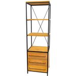 EstanteTekaIndustrial3GavetasMadeiraAmendoaeBasePreta200cm70799