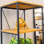 EstanteTekaIndustrial3GavetasMadeiraAmendoaeBasePreta200cm70799