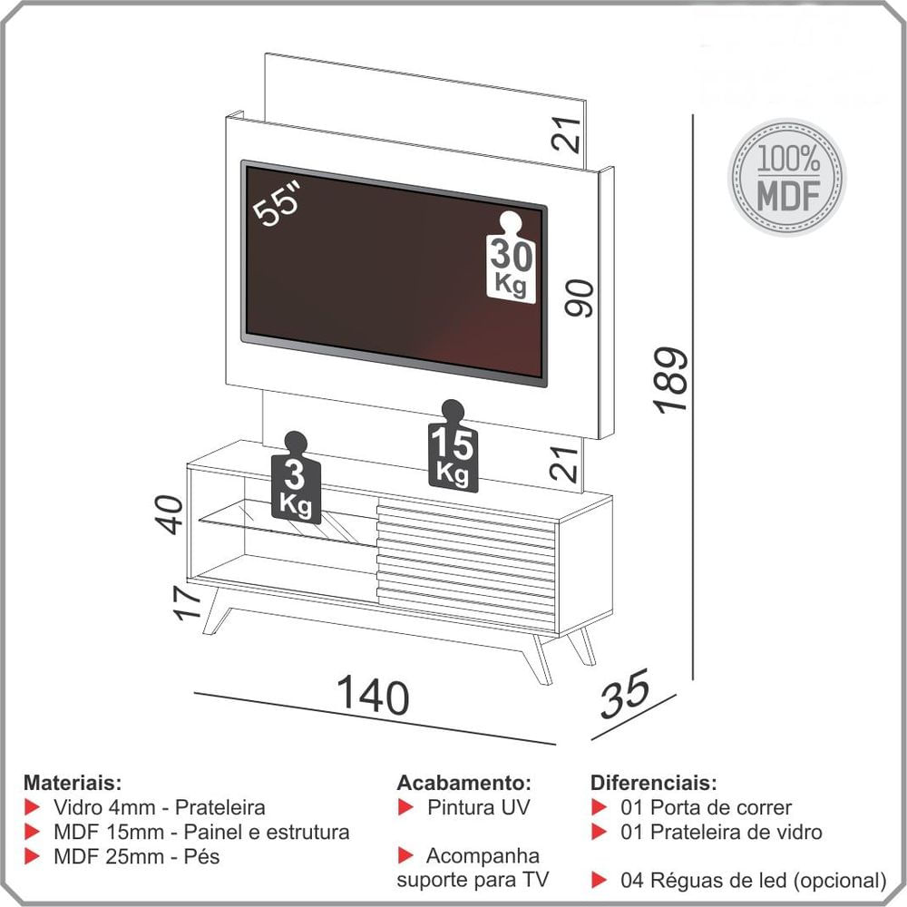 Home-com-LED-Tassos-1-Porta-de-Correr-em-MDF-Off-White-e-Nobre-140-cm---56499