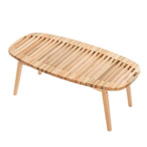 Mesa de Centro Oval Riviera Base Verniz Natural - 72547