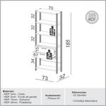 EstanteElegante1Torre2GavetasMDFcorOffWhiteeFreijo185cm52803