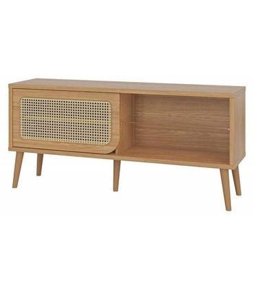 Rack Nature 1 Porta Tela Palha Estrutura MDF cor Freijo 135 cm - 72167