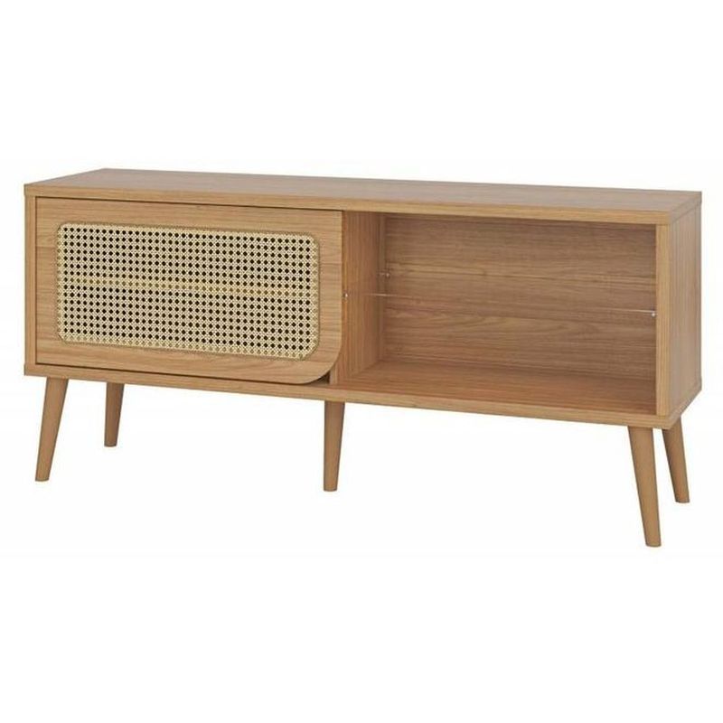 RackNature1PortaTelaPalhaEstruturaMDFcorFreijo135cm72167