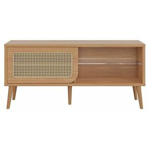 Rack Nature 1 Porta Tela Palha Estrutura MDF cor Freijo 135 cm - 72167