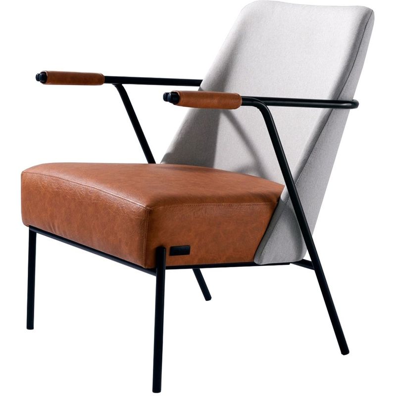 PoltronaBenjorcomBracoCourinoCarameloeEncostoBoucleCinzacomBasePreta71879