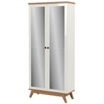 SapateiraCampbell2PortasEspelhadasemMDFcorOffWhiteeFreijo180cm47497