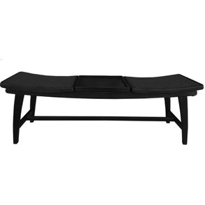 Banco Siena Estrutura Madeira Preto com Assento Tela Natural Preta 124 cm - 70576