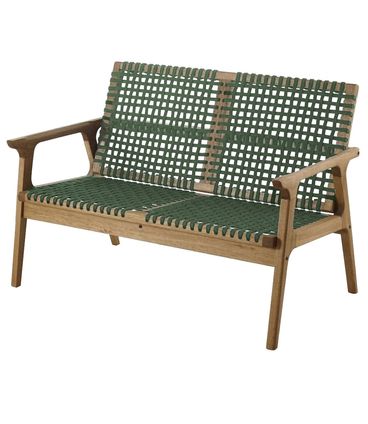 Sofá Trama 2 Lugares Madeira Stain Jatobá Corda Verde - 66741