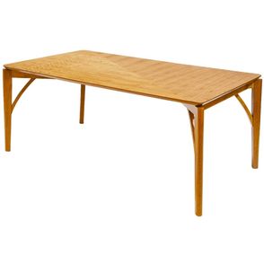 Mesa Jantar Nature Tampo MDF Laminado Cinamomo Natural com Base Madeira 200 cm - 68614
