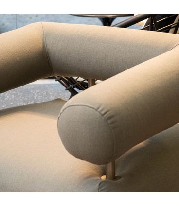 Poltrona Tivano Tecido Trama Musgo Base Aco Bronze - 71353