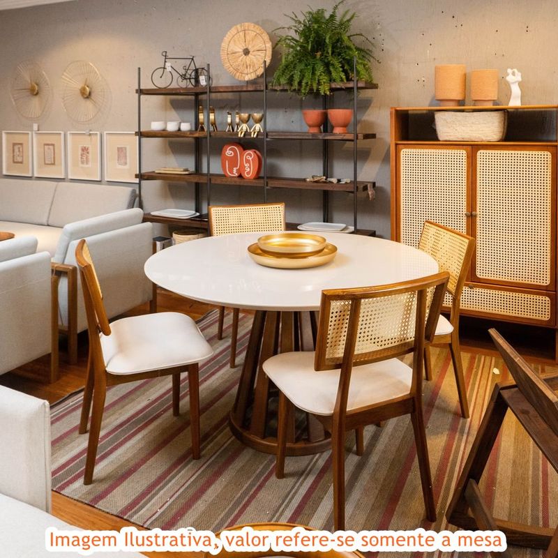 MesaJantarMaiteRedondaTampoMDFVidroFendieBaseRipadaAmendoa135cm69377