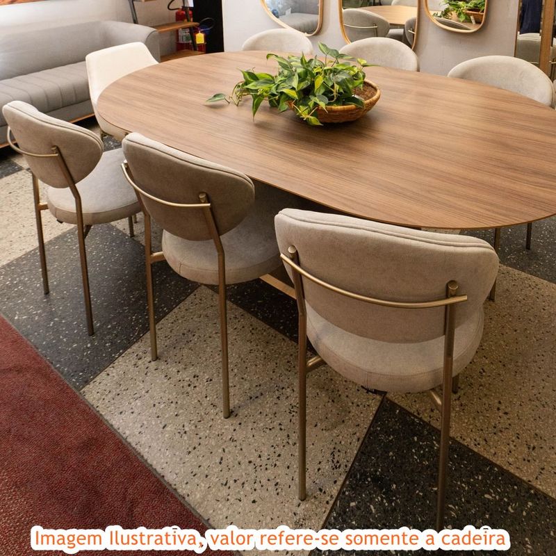 CadeiraChoicesemBracoLinhoCinzaClarocomBaseAcoGoldMetalizado71340