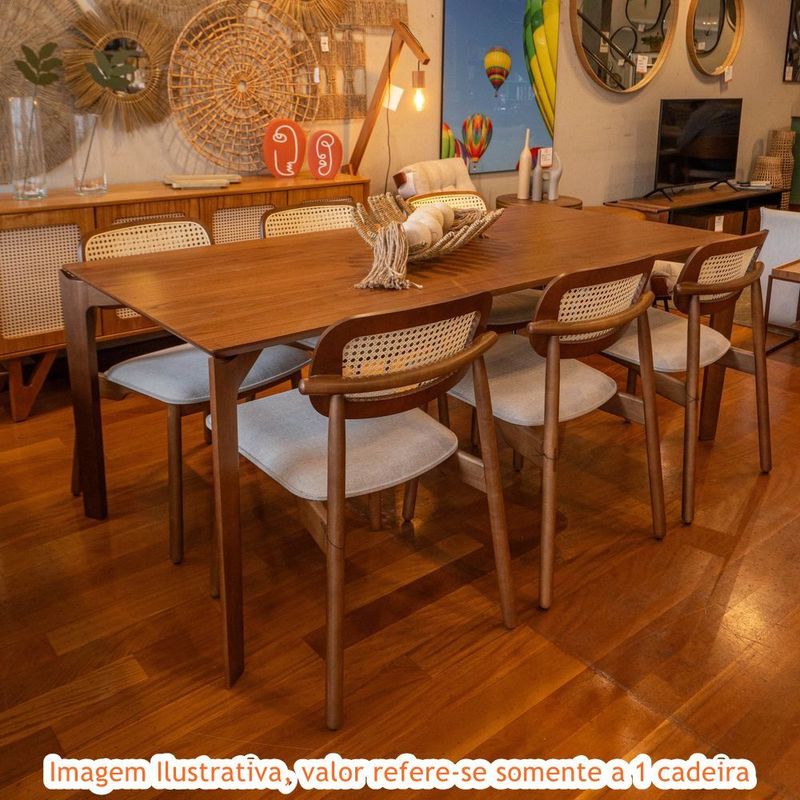 CadeiraCariocaAssentoCinzaeEncostoTelaSextavadacomBaseMadeiraCastanho71997