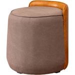 PuffAlamoEstofadoTecidoLonaGrafiteeCourinoCaramelo53cm71332