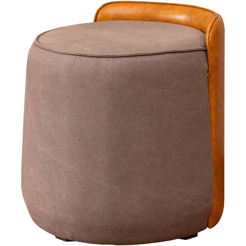 PuffAlamoEstofadoTecidoLonaGrafiteeCourinoCaramelo53cm71332